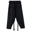 Men's Pants Men's Harem Trousers Streetwear Yamamoto Low Crotch Man Wide-leg Retro Culottes Bloomers Belt Stage Outfit Carrot