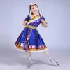 Stage Draag Mongoolse vrouwelijke minderheidskostuum Moderne dansoutfits Tibetaanse traditionele kleding