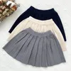 Skirts Autumn and Winter Baby Girls' Knitted Skiing Korean Style Solid Color Toddler Children's Fold Line Skiing 230408