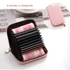 Card Holders Female/male Business Holder Case Black/coffee/pink/red 11/20 Bits PU Leather Wallet Women/men