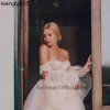 Платья для вечеринок Sevintage Pink Tul Wedding Dress A Line Puff Long Seves Garden Страночные свадебные платья Свадебные платья vestido novia 0408h23