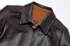 Herrjackor klassisk A2 -stil äkta skinnjacka Air Force Natural Cowhide Coats Brown Calf Skin kläder Man Flight Clothing 231108