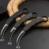 3 modele Claw Karambit Auto Knives D2 Black Cabon Fibre + Cync Abolum Alumnium Uchwyt obozowy polowanie taktyczne noże