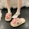 Slippers Vrouwen Leuke Loopy Pluche Slippers 2023 Herfst Winter Ouder-kind Katoenen Sandalen Dames Antislip Warm Homewear bont Platform Schoenen J231108