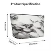 Cosmetic Bags White Black Marble Makeup Bag For Women Travel Organizer Fashion Abstract Texture Storage Toiletry