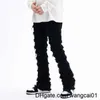 Męskie dżinsy Harajuku Hip Hop Streetwear Striped Tassel Strzępione proste workowate dżinsy Pantie MA i FA Solid Color Casual Denim Spodni 0408H23