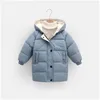 Casaco Moda Inverno Crianças Casacos Crianças Meninos Jaquetas Grosso Longo Meninas Com Capuz Outerwear Snowsuit 2-8Y Roupas Drop Delivery Baby Mate Otnvd