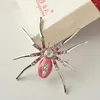 Brooches MZC High Quality Crystal Spider Jewelry Brooch Pins In Purple Pink Green Blue 2023 Animal For Women Birthday Gi