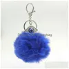 Belangrijkste ringen Groothandel Lucky Cremaic Evil Eye Eye Hamsa Handsleutel Ringen Keychain Soft Pom Handtas Charms Accessoires Purse Keychains Sieraden G Dhuda