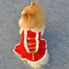 Hundebekleidung Super schöne Weihnachtstierkleidung Kleider weiche Koralle Fleece Girl Kostüm Süße Yorkshire Terrier Kleider