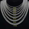 Stainless Steel Cuban Chain Necklace for Men Women Hip Hop Silver Thick Chain Necklaces Curb Link Chain Necklace Trend Jewelry 3MM 5MM 7MM 9MM