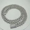 Bracelet à maillons cubains en diamant Moissanite de 14mm de large, en argent 925 entièrement glacé, chaîne Vvs Hip Hop, en Stock