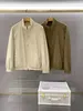 Loro Piano Mens Jackets Halsband Reißverschluss Langarm Casual Jacket Khaki Beige