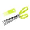 Nya rostfria knivar Multi-Layers Kitchen Onion Scissors Scallion Cutter Herb Laver Spices Cook Tool Accessories