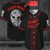 Casual shirts voor heren Halloween Horror Charaters Custom Name Baseball Jersey Shirt 3D Gedrukte heren Hip Hop Tops-66