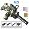 Uzi Soft Eva Bullets Gun Toys Model Manual Submachine Gun Launcher Shell Ejecting Shoot Outdoor Game 2056