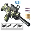 Uzi Soft Eva Bullets Gun Toys Model Manual Submachine Gun Launcher Shell Eject Shoot Outdoor Game 2056