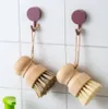Prato de bambu esfrega escova saboneteira cozinha de madeira purificador escova de limpeza para lavar louça ferro fundido panela pote