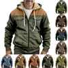 Vestes pour hommes veste épaissie bouton Double poche avec insertion coton couleur unie sweat à capuche manches longues Streetwear