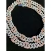 Hip Hop Solid Sier Rose Gold męs Figarucci Link Prong Cuban Chain