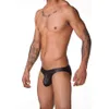 Preto sexy roupa interior masculina de couro falso bodycon calcinha cintura baixa briefs envolto tangas masculino exótico underpants287w