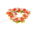 Guirlande de fleurs artificielles suspendues en forme de cœur, fausses décorations de noël pour mariage, poignée dorée pour l'extérieur