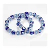 Perlenblaue böse Augen-Kristallperlenstränge, elastische Armbänder, handgefertigte Glücksaugen-Perlen, Armband, Schmuck, Drop-Lieferung, Juwelier, Dhgarden, Dhyg5