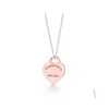 Pendentif Colliers Tiff Collier Sier Femme Bijoux Artisanat exquis avec coeur bleu classique officiel en gros luxe Dr Dh0iq