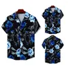 Herren Freizeithemden Herren Top Floral Digital Print Shirt Beach Vacation Male