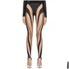 Pantalons pour femmes Capris Femmes Sexy Spliced Mesh Chaussures Leggings Design Senses Spicy Girls Show Longues Jambes Drop Livraison Vêtements Clot Otd0I