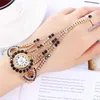 Wristwatches Fashionable And Creative Diy Women's Watch With Diamond Embedding Simple Ring Quartz