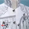 Ternos masculinos homens borla projetos tribunal europeu trajes de palco para cantores blazer roupas de dança jaqueta estilo estrela vestido preto branco