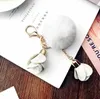 Keychains Flower Fur Pompom Keychain Pom Leather Key Chain Pompon Porte Clef For Bag Charms Ring Llaveros Sleutelhanger