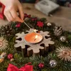 Candle Holders 1pc Christmas Wooden Candlestick Snowflake Xmas Tree Star Shape Tea Light For Wedding Party Home Table Decor