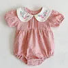 Mädchenkleider Frühlingsgeborenes Baby Mädchen Schwester Spitze Blumenkleid Kleinkind Overall Kleidung Baumwolle Säugling Langarm Kinder