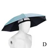 Berets 69cm ao ar livre portátil chuva guarda-chuva chapéu dobrável pesca pára-sol headwear boné anti-uv impermeável acampamento praia sol