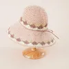 Sombreros de ala ancha Prairie Chic tejido Panamá sombrero de paja mujeres arco verano playa estilo pescador mujer hombre cinta Sunhat señora