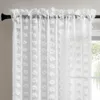 Curtain Vertical Striped White Hair Ball Sheer For Small Window Kitchen Voile Drape Flower Cutting Design #E