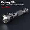 Latarki pochodnie konwoju c8 plus z luminus sst40 Wysokie potężne LED LED LASHLIGHT Flash Light Tactical Torch 2000LM Camping Fishing Lampa 231108