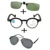 Sunglasses 3Pcs!!! Progressive Multifocal Far And Near Reading Glasses Men Women Polarized Pilot Alloy Clip