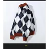 Herrtröjor Pullover för män Autumn Winter Casual Plaid Sweater Tops 2023 College Style Mens Wool Warm Sticked Jersey