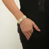 JWY Simple Style Gold Plated Hip Hop Watch Chain Armband för män