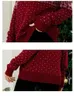 女性のセーター女性暖かい冬のセータービンテージジャキュードスノーフレーククリスマス編み長いスリーブプルオーバーハイネックレディーストップス
