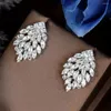 Stud Oorbellen HIBRIDE Charmant Trendy Persoonlijkheid Kubieke Zirkoon Voor Vrouwen Bruidsmode Bruiloft Sieraden Accessoires E-722