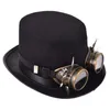 Party Supplies Punk Steampunk Hat med Goggles Black Top Renaissance Costume Masquerade