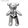 Ryggsäckar mode skelett björn kvinnlig ryggsäck punk stil skolväskor designer ryggsäckar för ungdomar flickor gåvaL231108