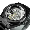 Orologi da polso Forsining Orologio meccanico automatico scheletrato di lusso irregolare per uomo Moda Diamond Luminoso Tourbillon Orologi Cinturino in acciaio