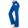 Ll kvinnor designer höghus elastisk sidopicka sommarsport Activewear Yoga Pants Bootcut Flare Leg Mage Control Stretch Snabbt torr mörkgrå Fiess-träning