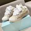 NEUE Casual Lavin Leder Bordstein Designer Schuhe Frauen Außergewöhnliche Casual Sneaker Kalbsleder Gummi Nappa Plateausohle Lanvinlies Trainer