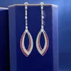 Vintage Eye Ruby Diamond Dangle Earring 100% Real 925 sterling silver Wedding Drop Earrings for Women Engagement Jewelry Gift
